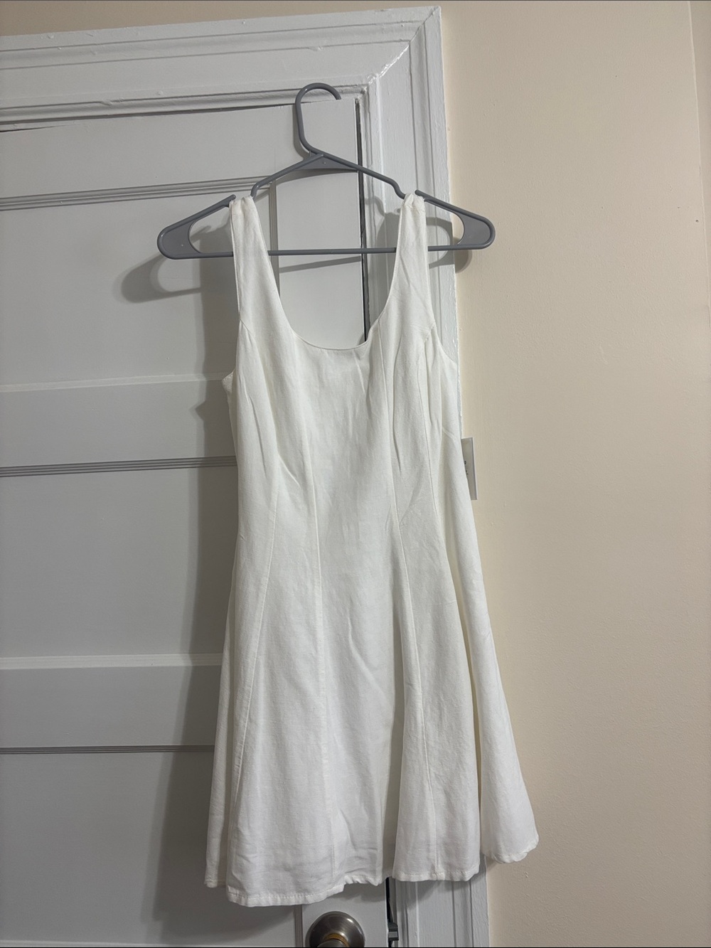 Japna White Scoop Neck Mini Dress